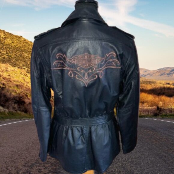 Vintage Authentic Harley Davidson Leather Biker Moto Jacket Fall Riding Size M - Picture 4 of 16